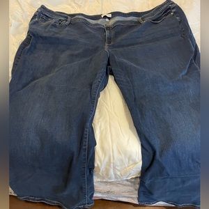 Wide leg dark denim jeans